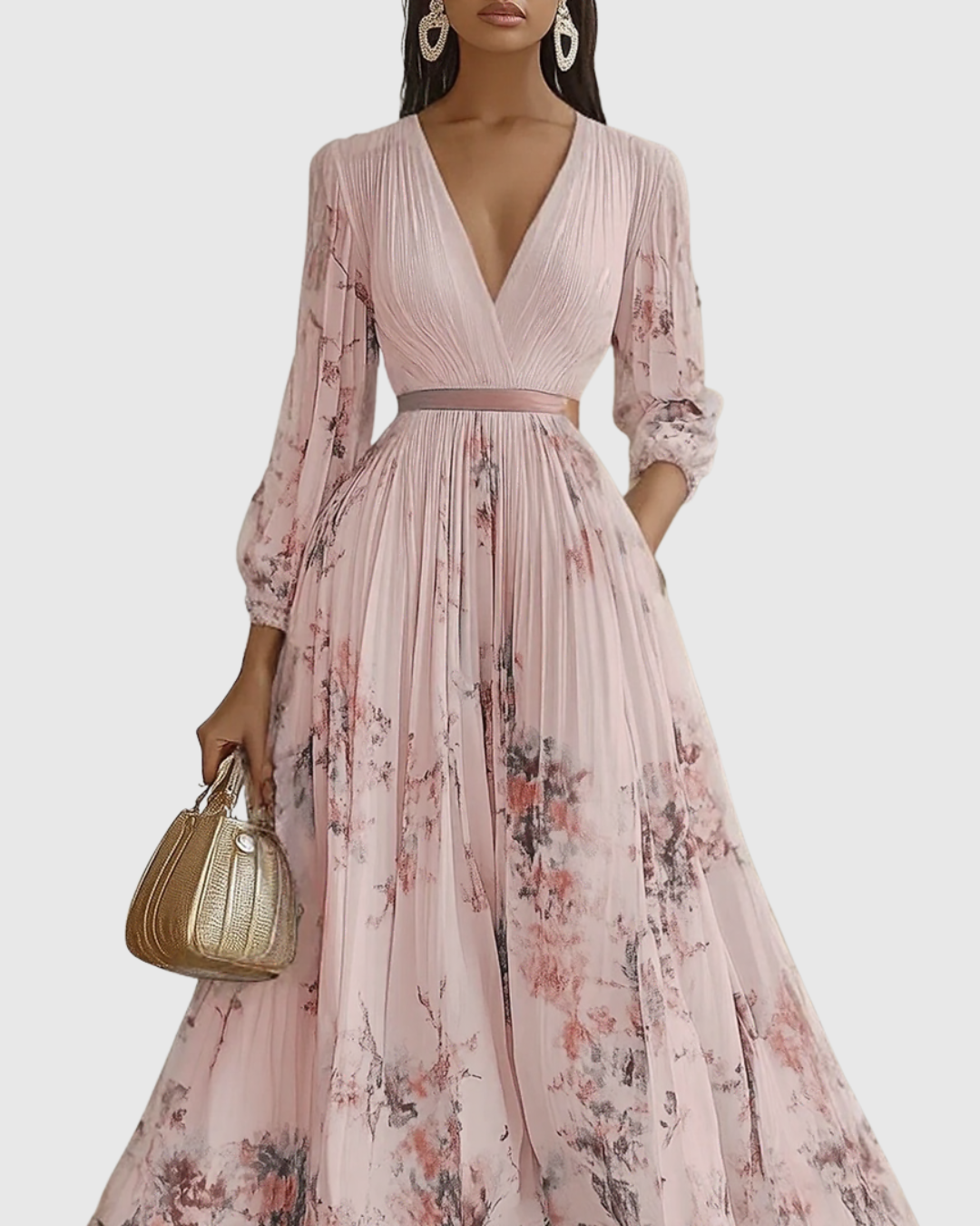 Robe Longue Plissée Élégante Rowella - Maxi Robe Fluide Femme