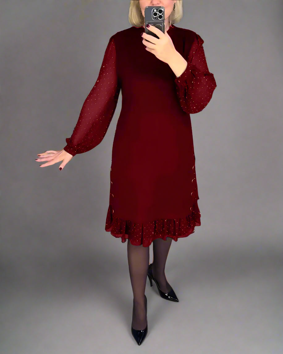 Swenthilda | Robe Élégante d'Automne avec Coupe Flatteuse