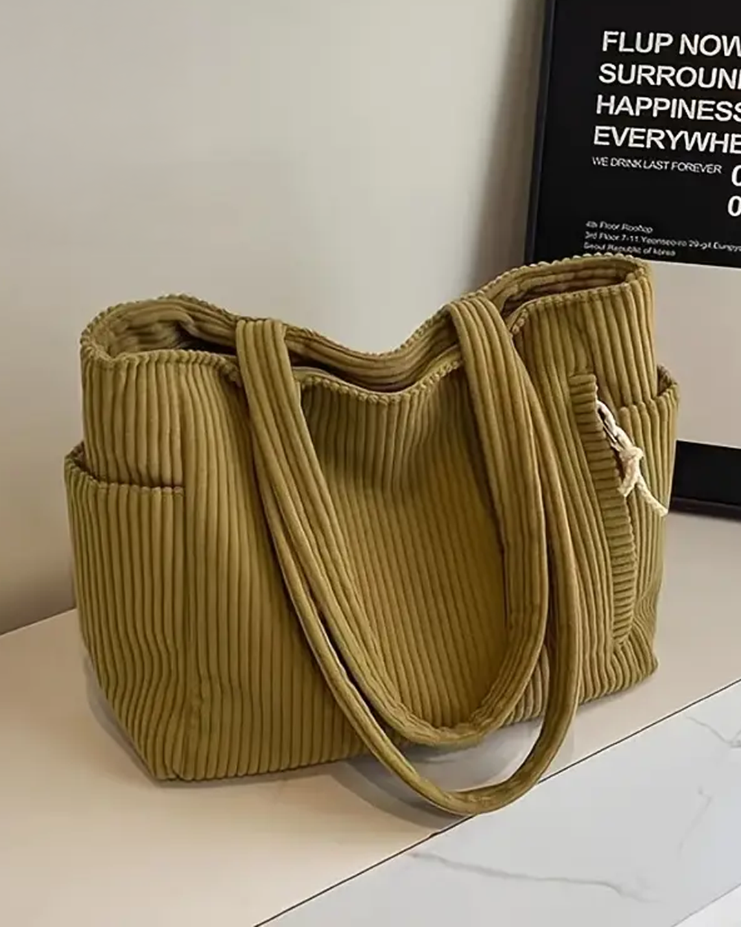Tilda – Sac à Bandoulière Côtelé avec Détail en Corde