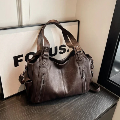 Uma - Sac à Bandoulière Grande Capacité avec Double Fermeture Éclair