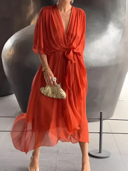 Seraphina – Robes midi croisées intemporelles