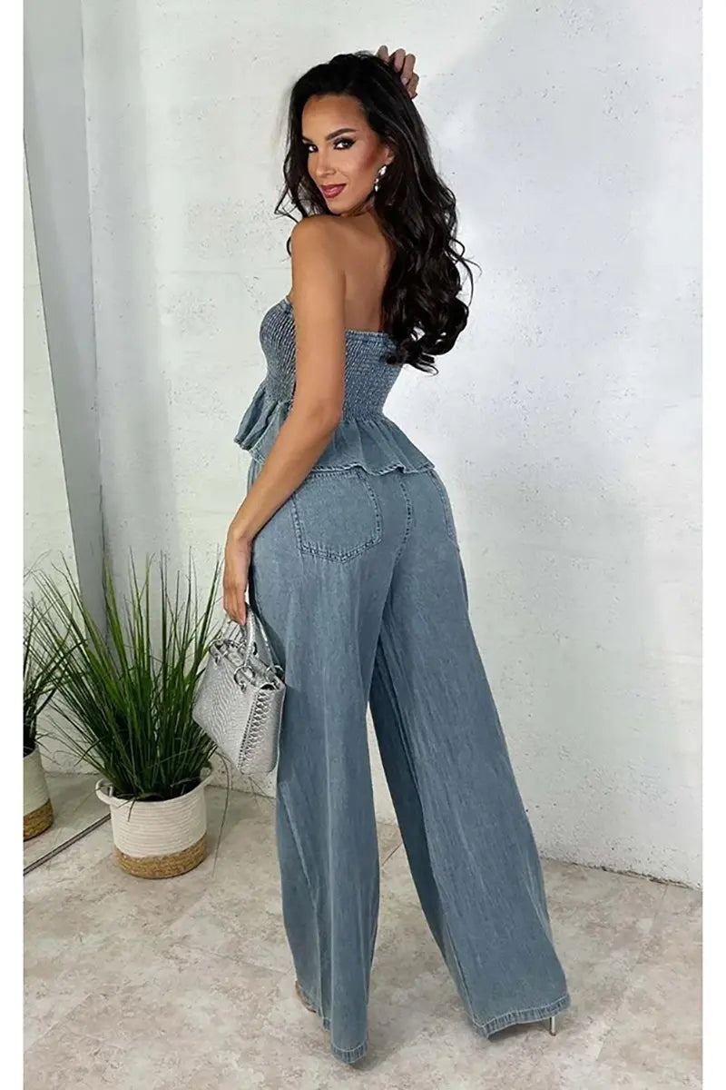 ISLA – ENSEMBLE DE DEUX PIÈCES EN DENIM CHIC
