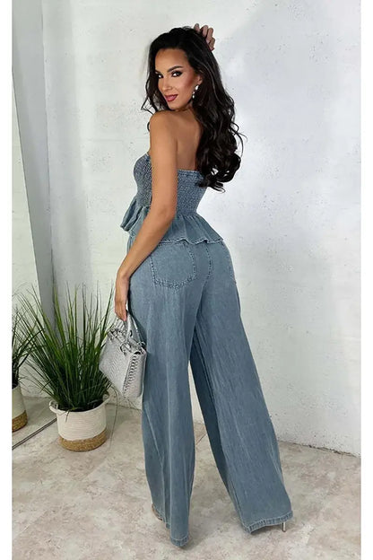 ISLA – ENSEMBLE DE DEUX PIÈCES EN DENIM CHIC