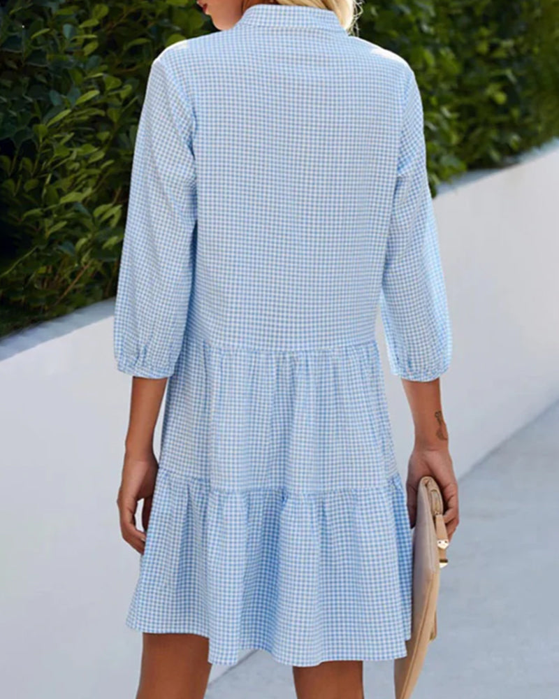 Hilda™ - Impressionnante Robe Midi Bleue pour Femmes