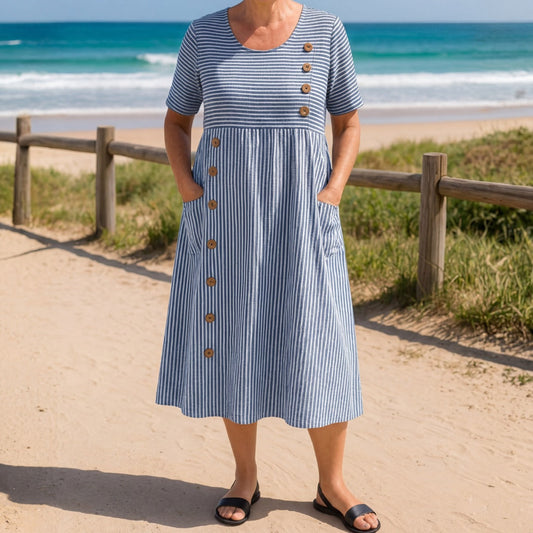 Robe à Rayures d'Été - Coupe Fluide et Élégante