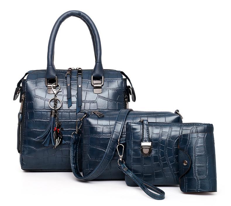 Palmer - Ensemble de Sacs en Cuir à Motif Crocodile en 4 Pièces