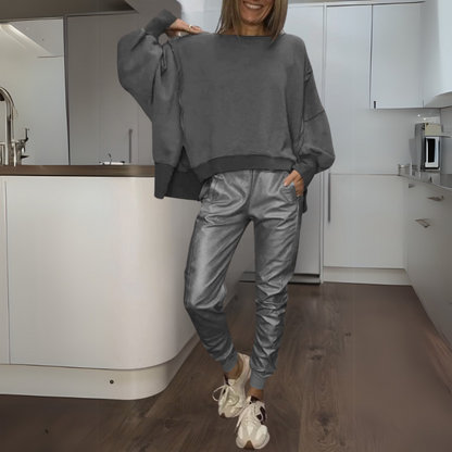 Tomasa - Ensemble Pull Satin et Jogging