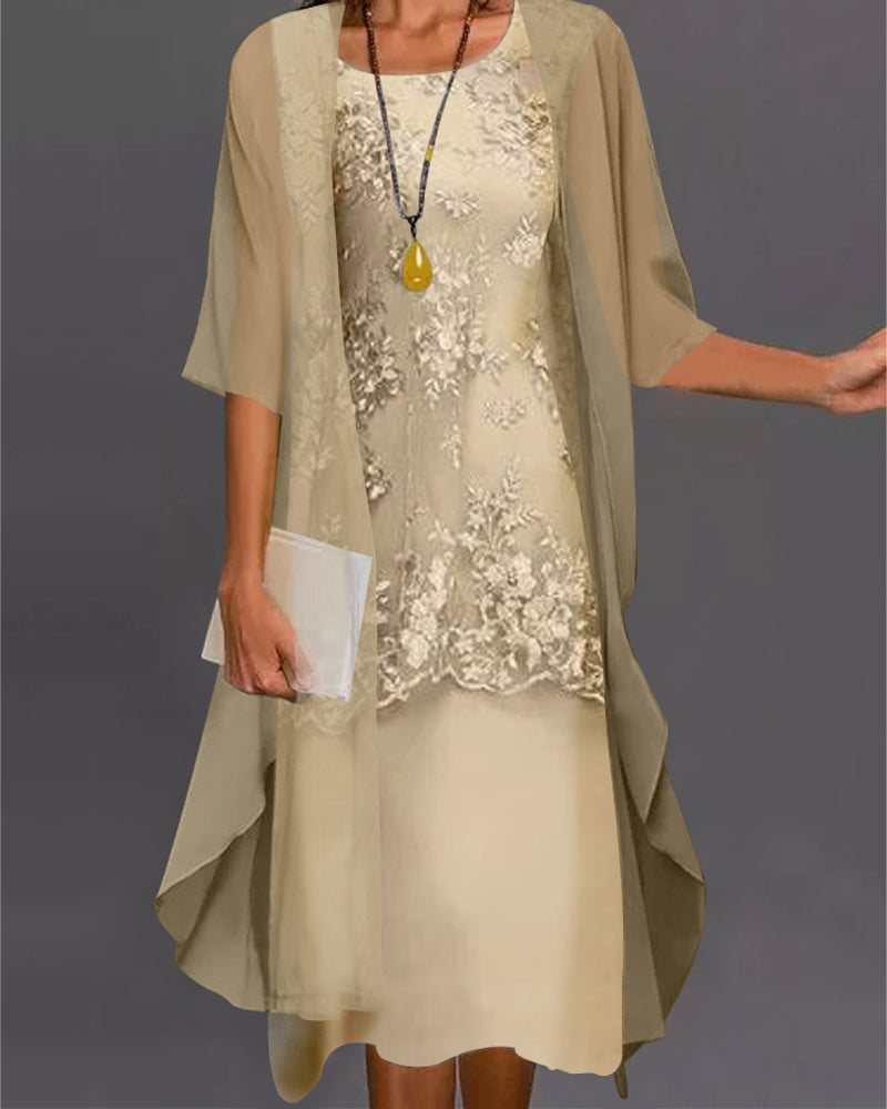 Emma - Élégant robe en georgette deux pièces