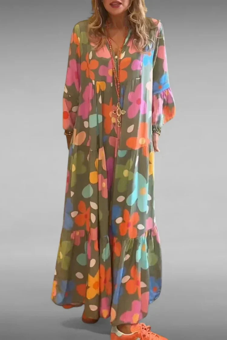 Rêve Floral | Robe Maxi à la Coupe Confortable