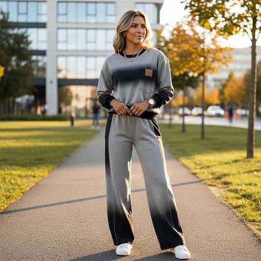 Ensemble de haut et pantalons décontractés avec dégradé pour femmes