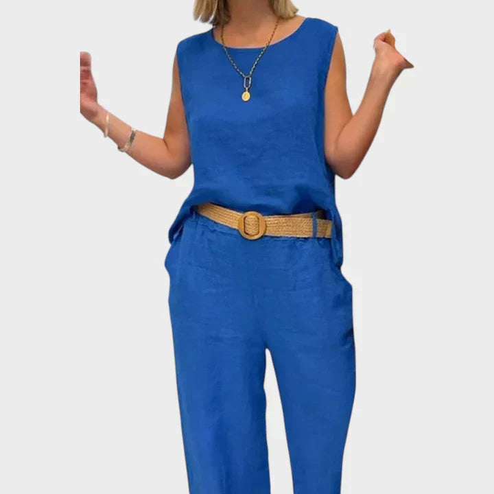 Paloma | Top sans manches bohémien et pantalon cropped assorti