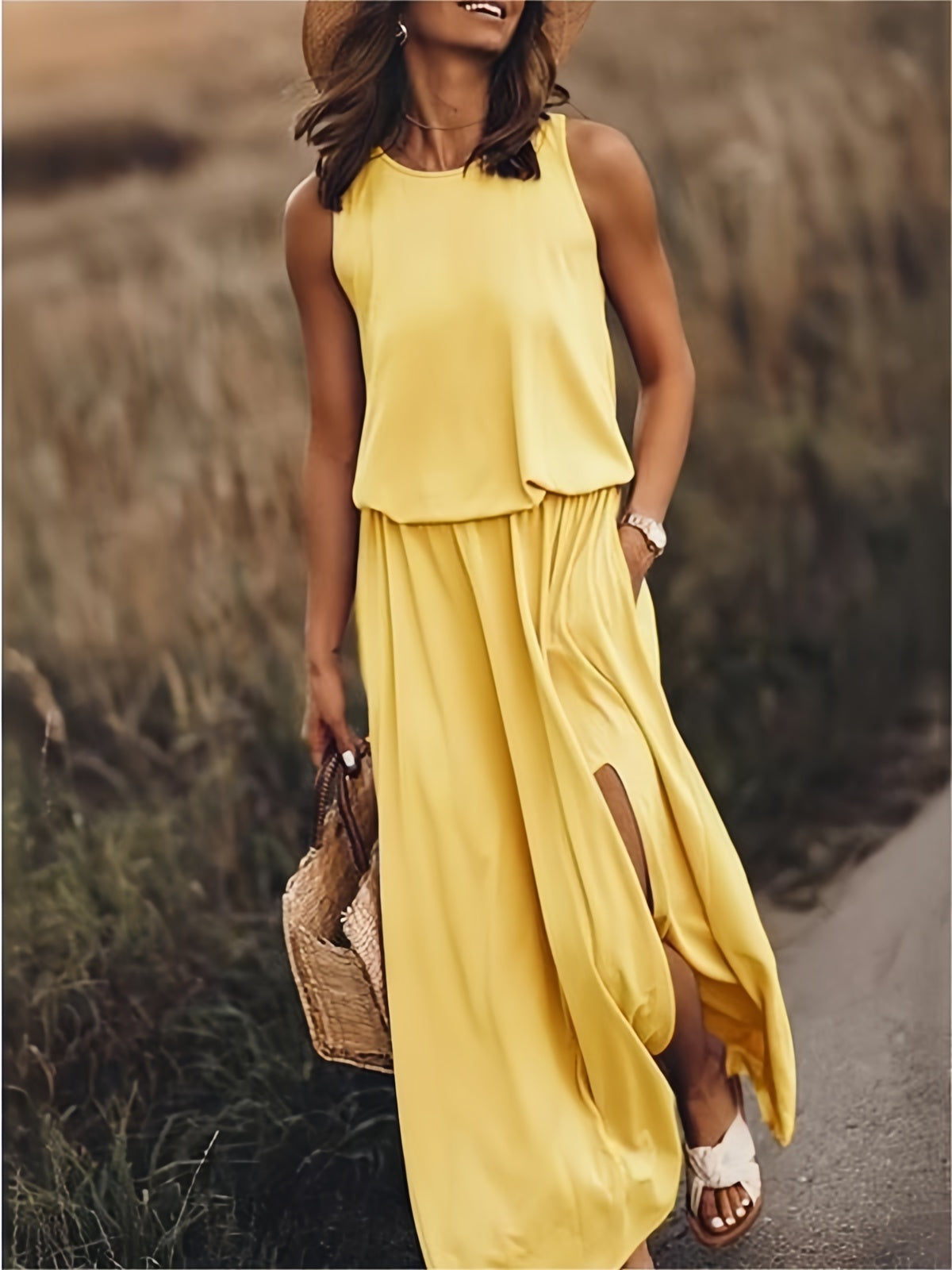 Edna - Robe longue bohémienne en modal noir pour femme Couleurs