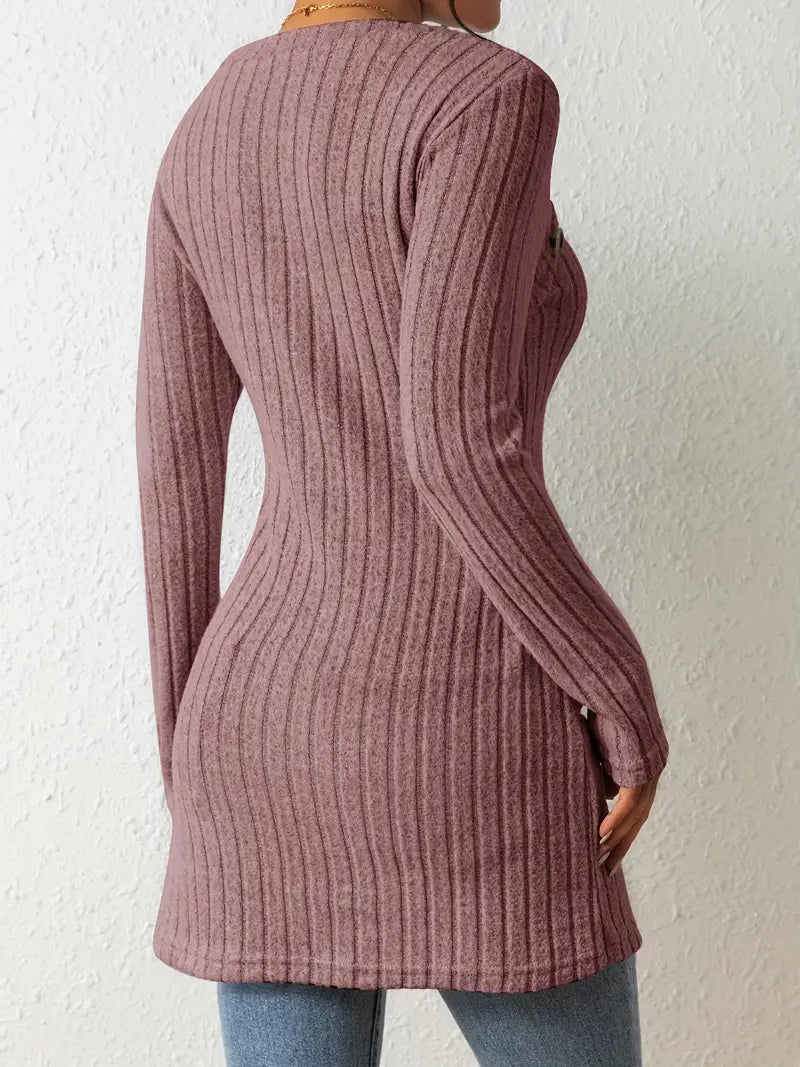 Julia™ - Haut Asymétrique à Côtes à la Mode