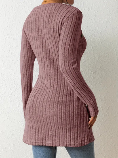 Julia™ - Haut Asymétrique à Côtes à la Mode