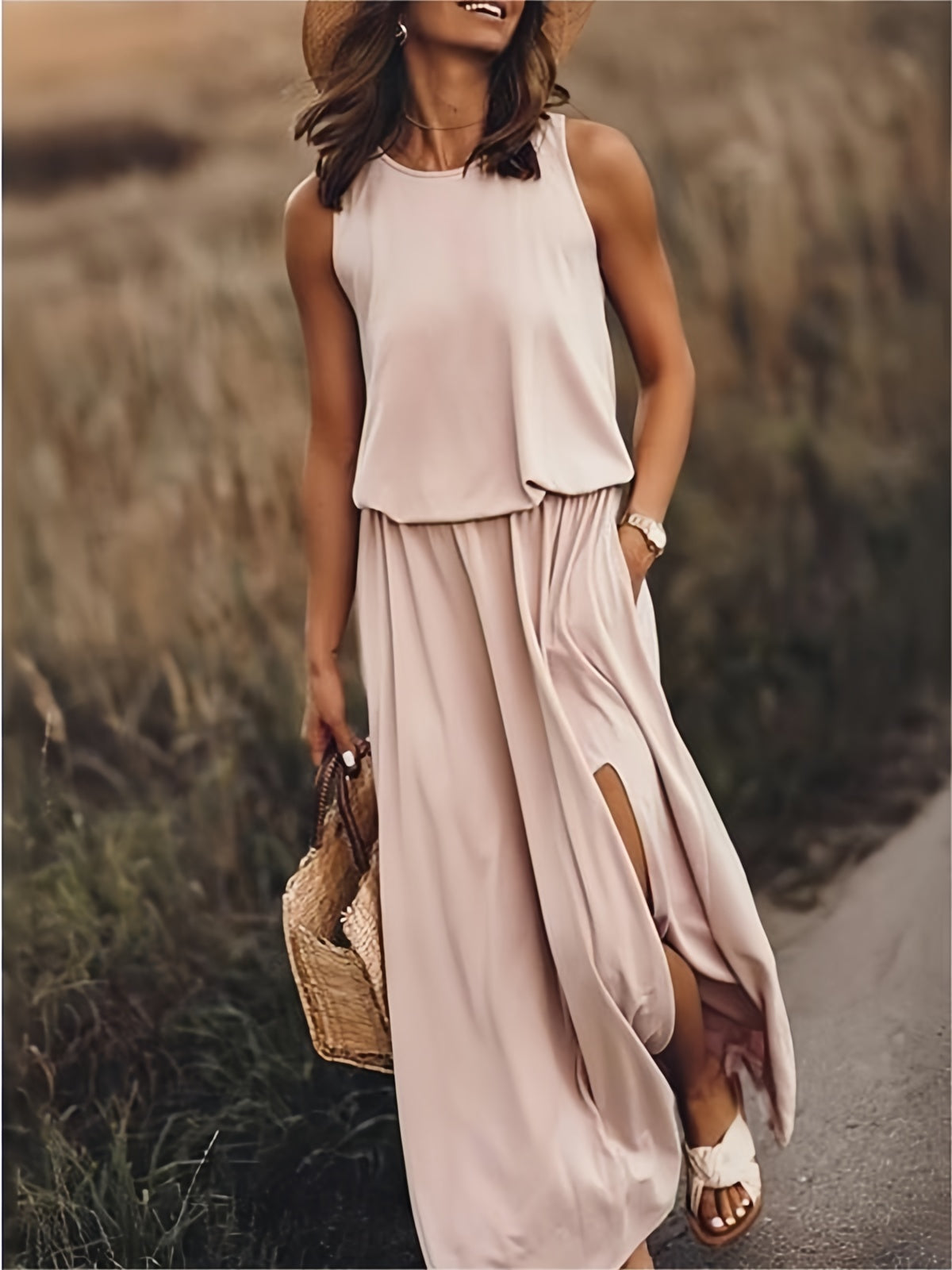 Edna - Robe longue bohémienne en modal noir pour femme Couleurs