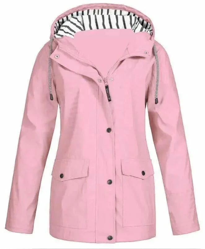 Ilektra - Veste Élégante Imperméable à Manches Longues avec Capuche