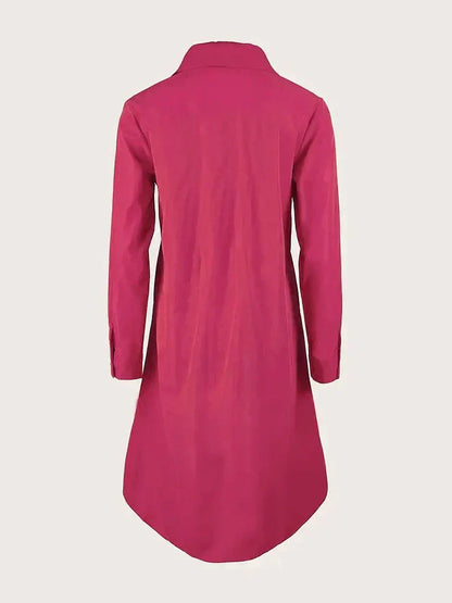Vireya - Robe Midi avec Col de Chemise et Poches