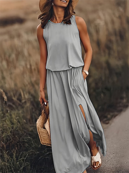 Edna - Robe longue bohémienne en modal noir pour femme Couleurs