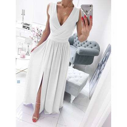 Robe en lin sans manches pour femme