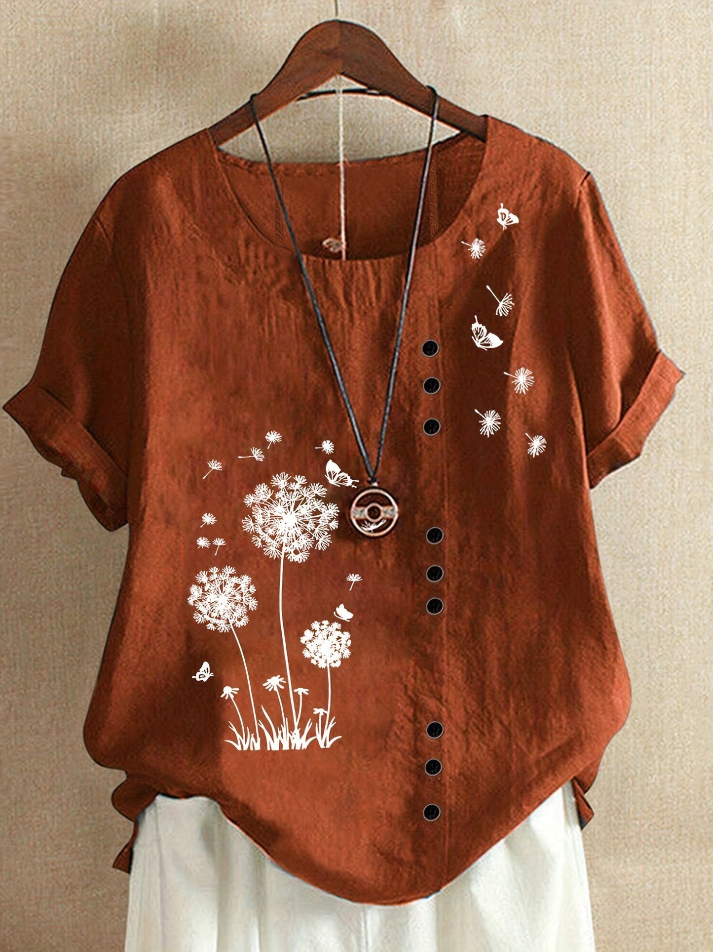 Hermione – Blouse Imprimé Pissenlit