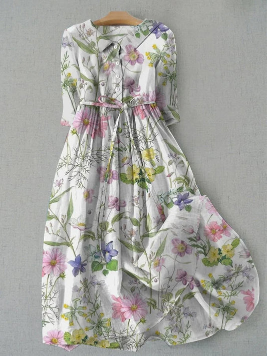 Dahlia - Robe Florale en Dentelle avec Taille A-Line pour l'Été