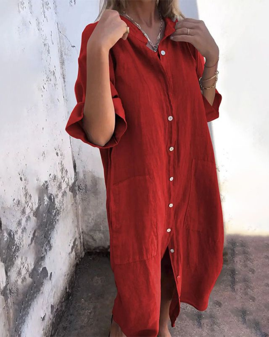 MEIVA - Robe Longue en Coton et Lin