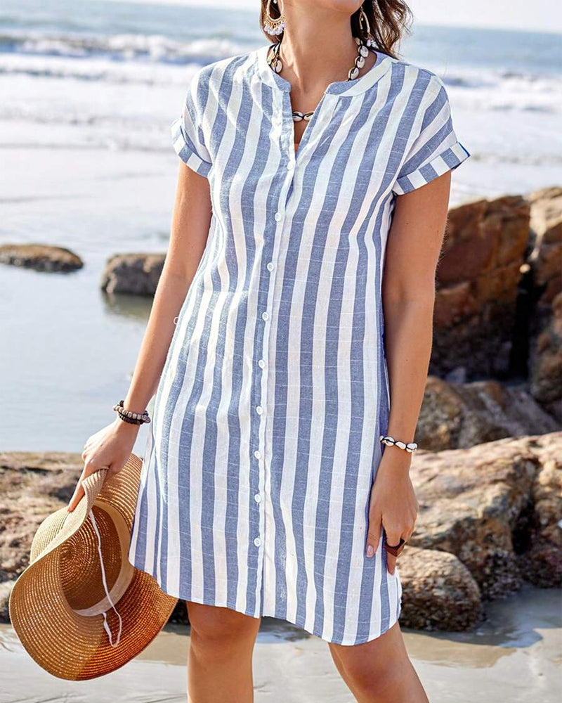 Pamela™ | Robe Élégante à Rayures