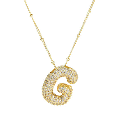 Savannah | Collier avec Lettre à Bulles en Diamant