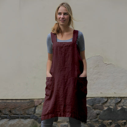 Mozelle - Robe tablier décontractée avec poches pour femmes