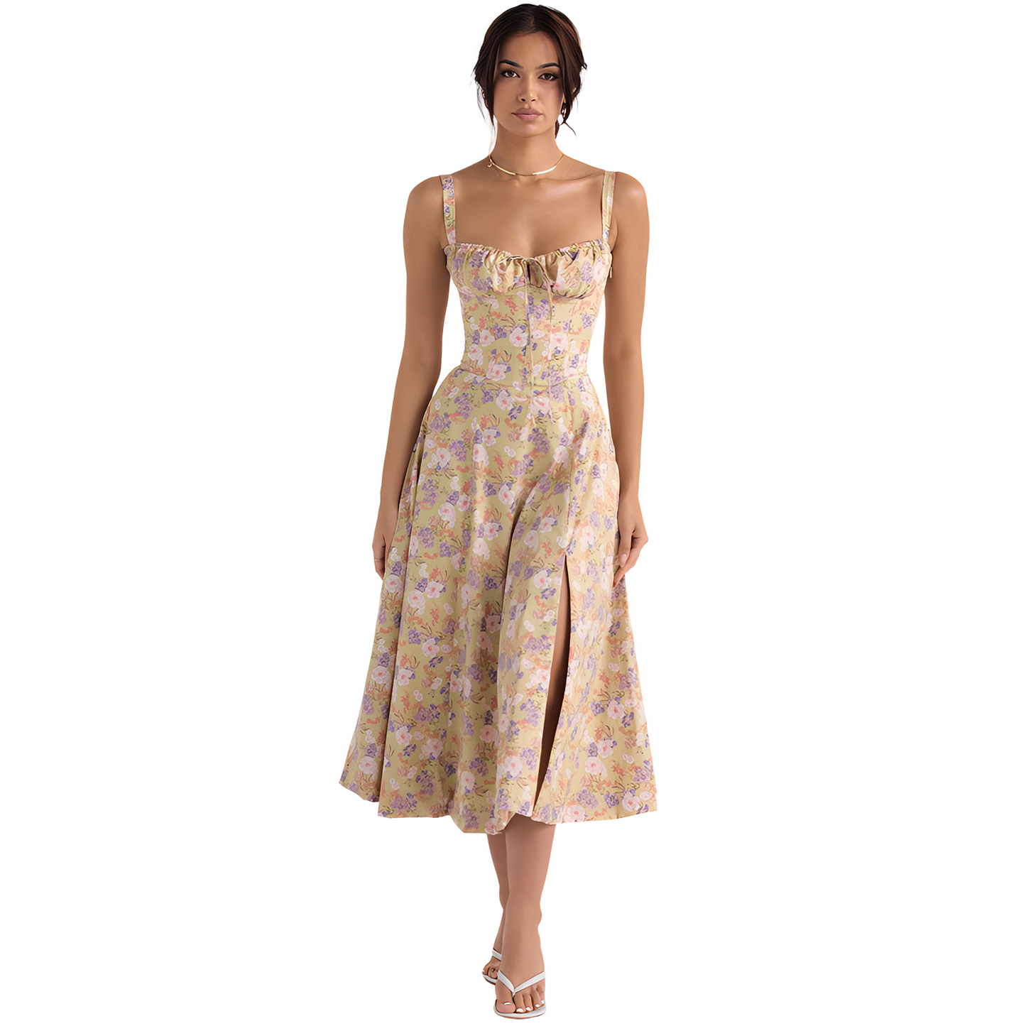 Irene - Robe Midi Élégante avec Corset pour Femmes