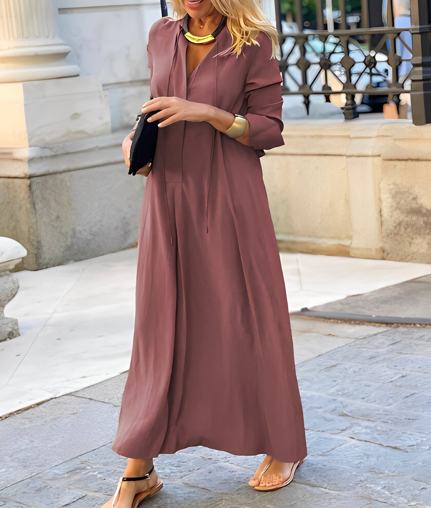Nicole - Robe maxi décontractée et fluide pour femmes