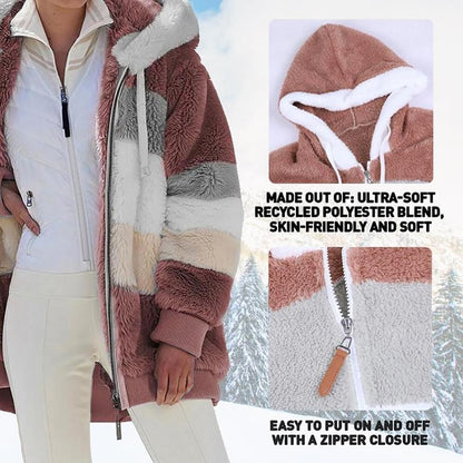 KAREN | Manteau Oversized en Peau Douce et Chaude avec Capuche