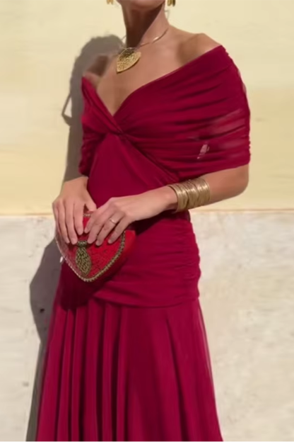 Louise | Robe Maxi Élégante de Fête avec Col en V