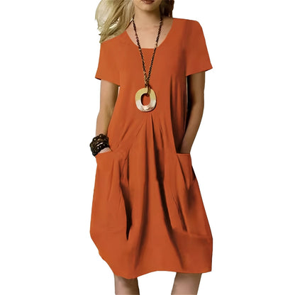 Sabrina - Robe élégante ample avec col rond pour femme