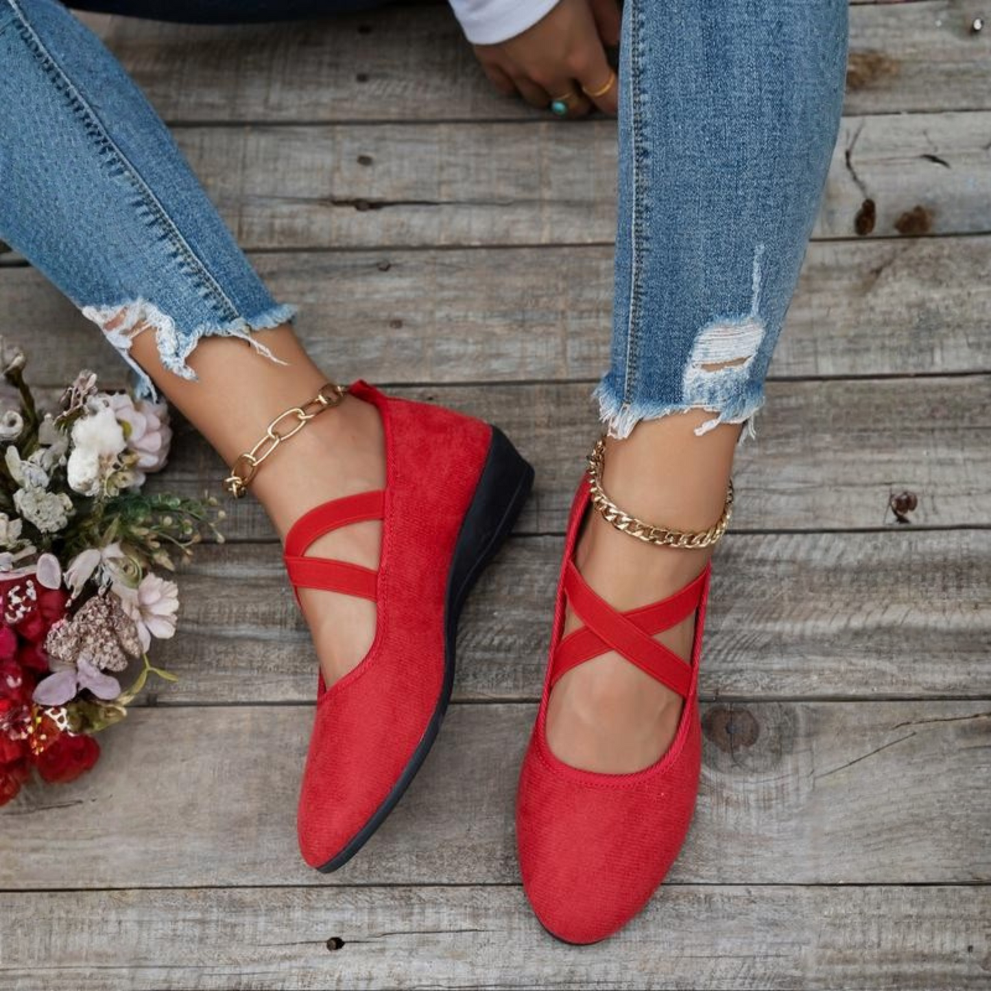 Anna | Ballerines à Talon Wedge Fermées