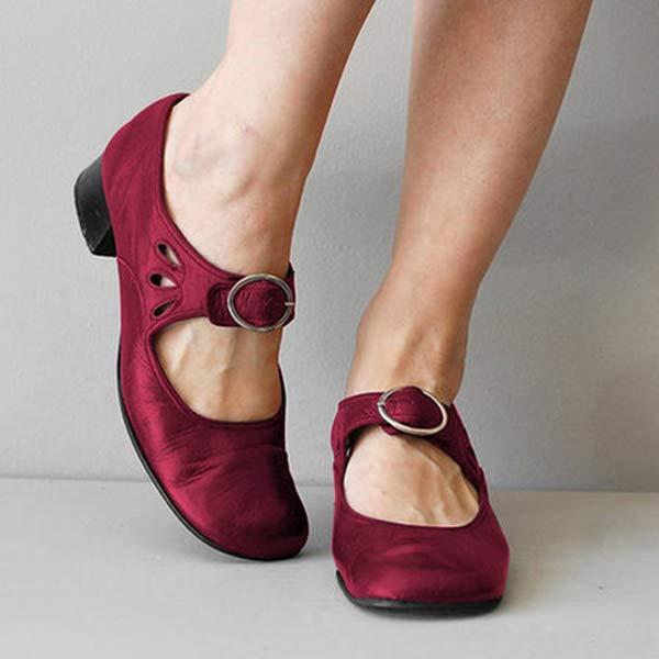 Beatrice - Sandales en Cuir à Talon et Boucle Ajustable Orthopédique