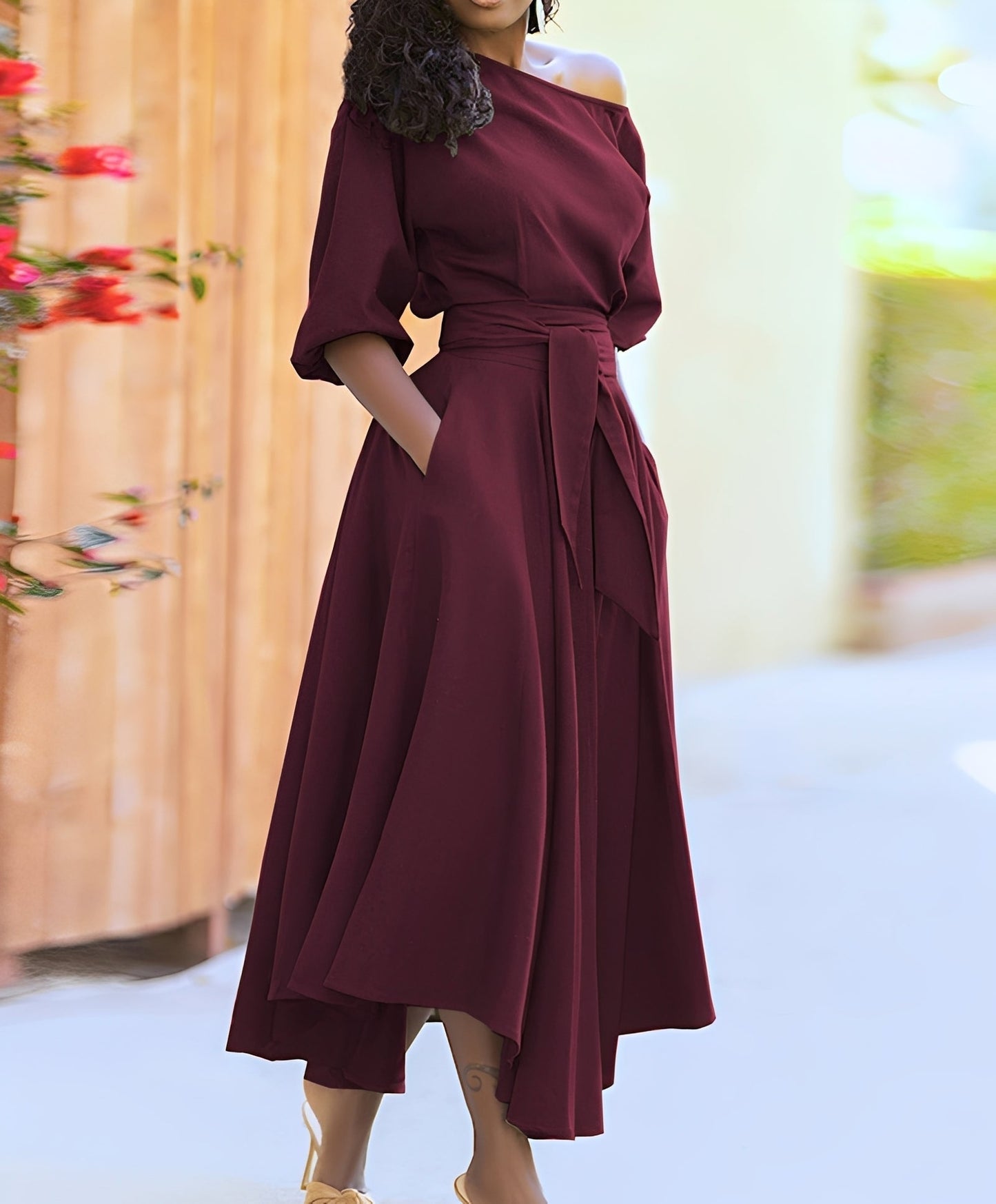 Rachael - Robe élégante avec ceinture pour femmes
