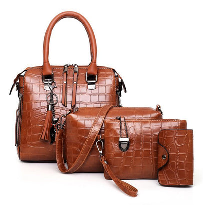 Palmer - Ensemble de Sacs en Cuir à Motif Crocodile en 4 Pièces