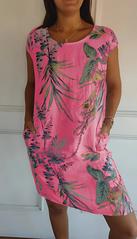 Iris - Robe imprimée décontractée à coupe ample jusqu'aux genoux