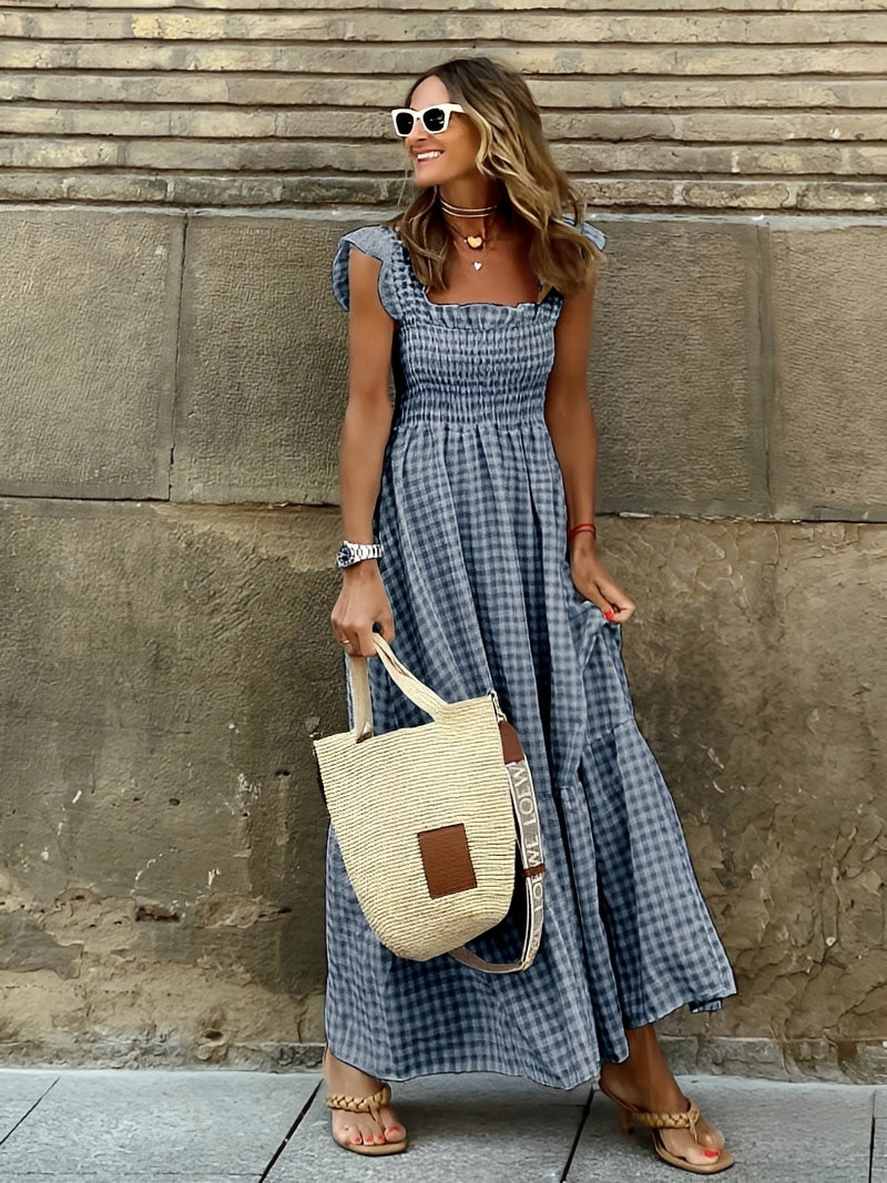 Mollie - Robe maxi élégante avec col simulé pour femmes