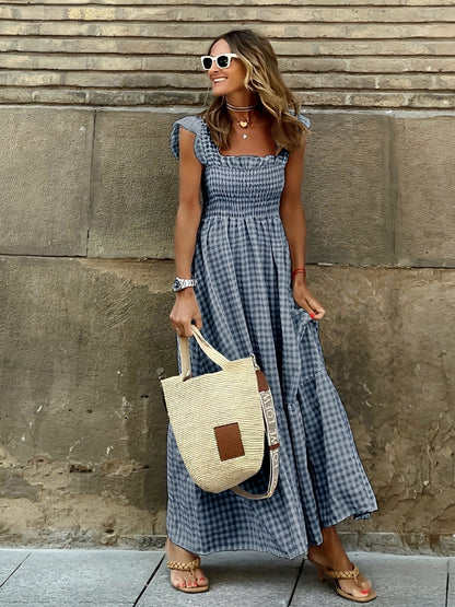 Mollie - Robe maxi élégante avec col simulé pour femmes