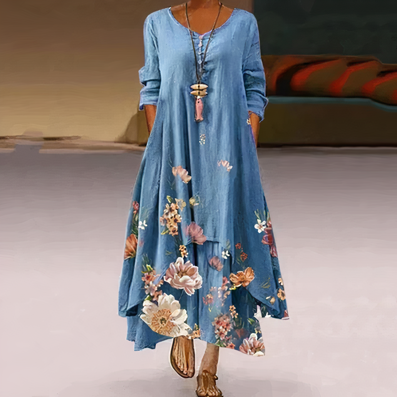 Lauren | Robe D'Été À Fleurs Pour Femme | Midi