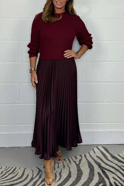 Jamie - Robe en tricot décontractée avec plis pour femme