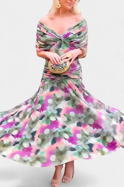 Florendra™ | Robe Longue Fleurie à Col V
