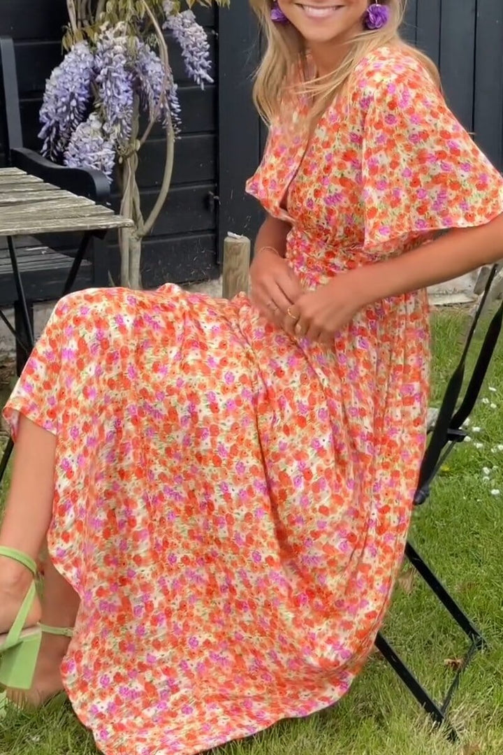 Robe Longue Élégante Evelyn avec Décolleté en V