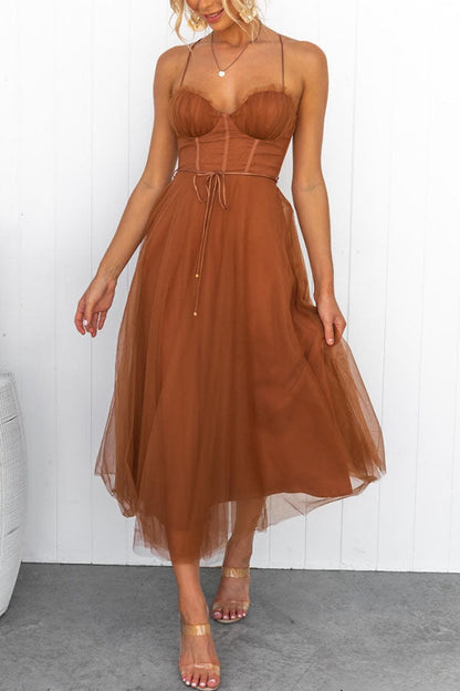 Robe Longue Élégante avec Bustier - Robe de Cérémonie Fluide