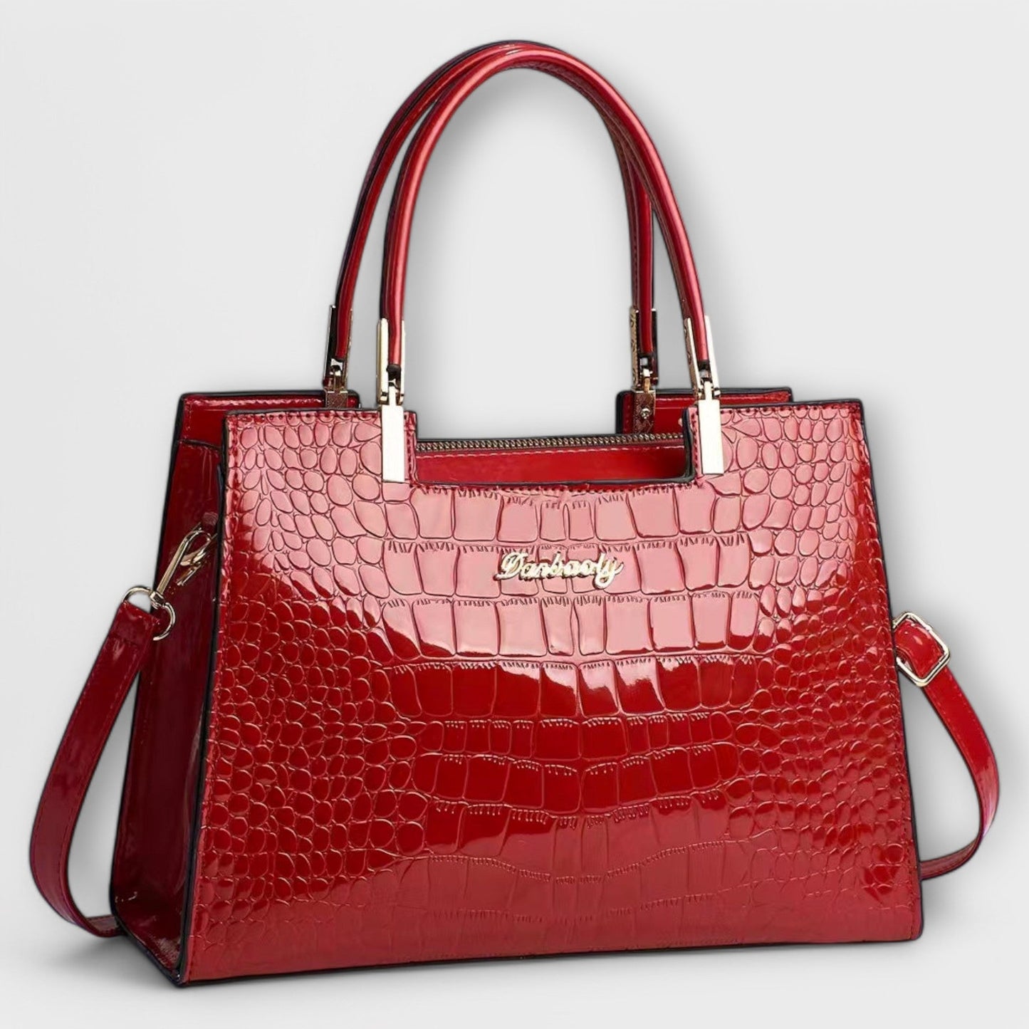 Sac à Main avec Motif Crocodile Brillant