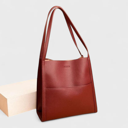 Fera - Sac à bandoulière en cuir véritable uni
