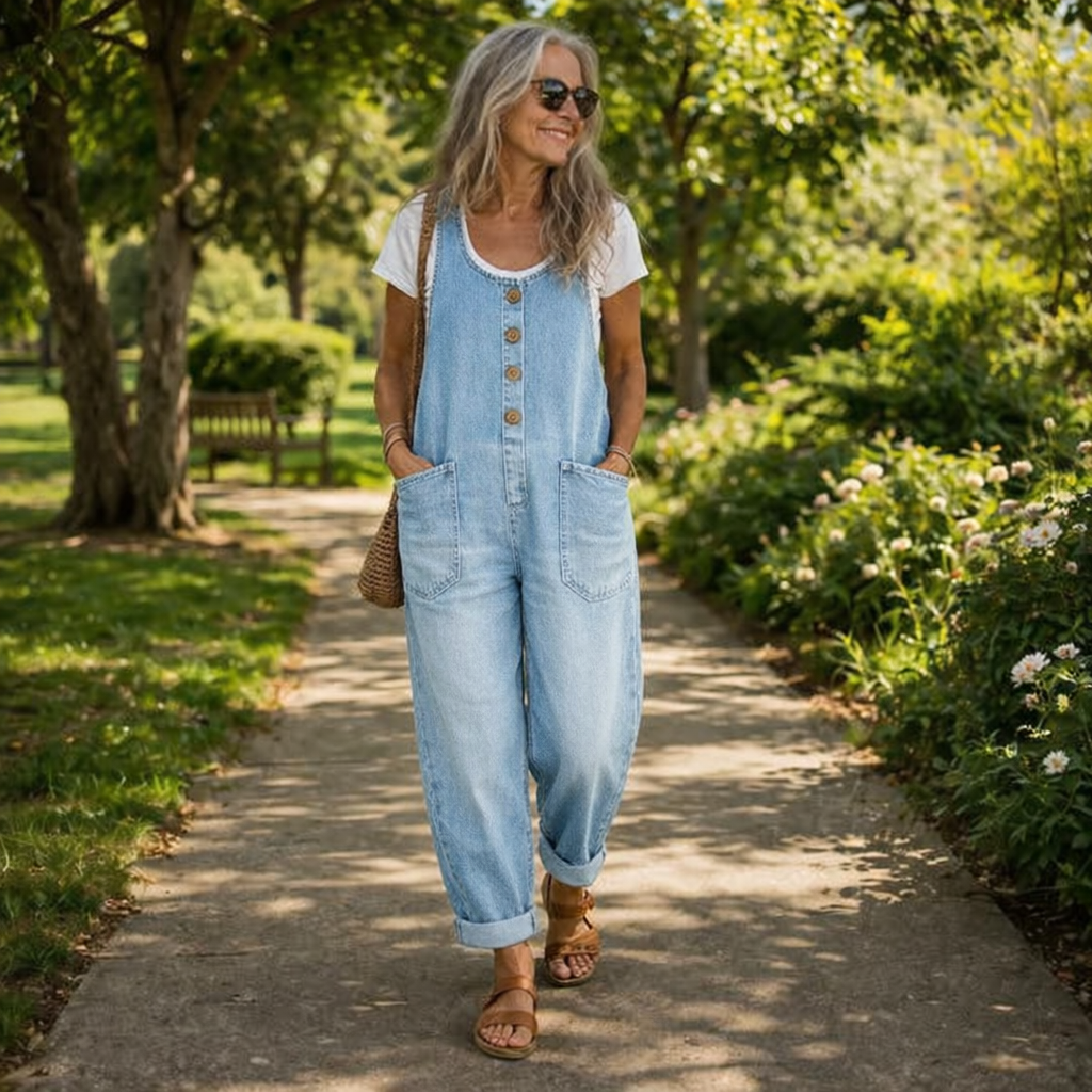 Lenna - Combinaison en Denim Décontractée