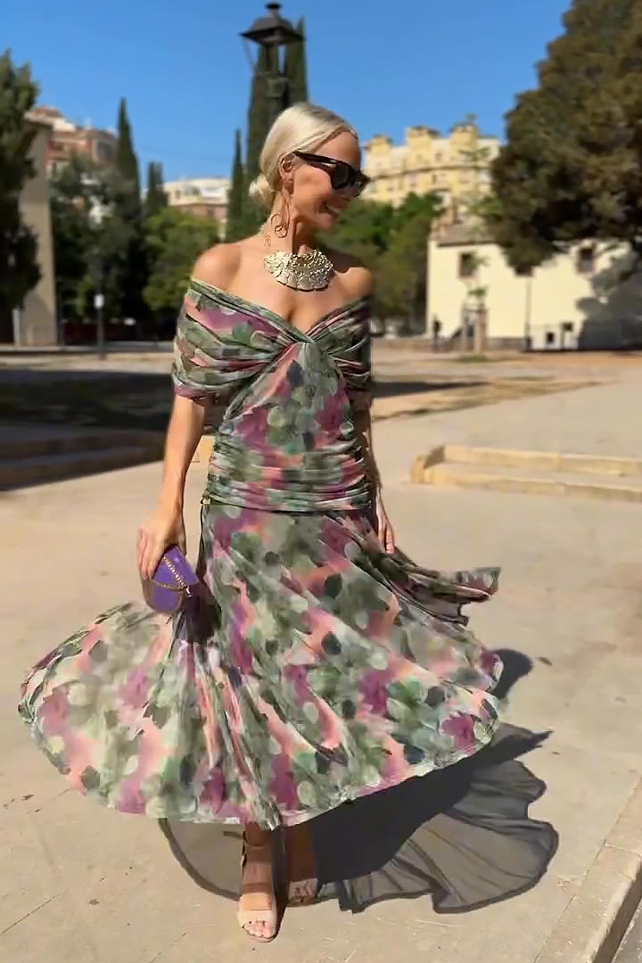 Louise | Robe Maxi Élégante de Fête avec Col en V